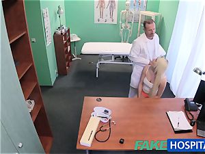 FakeHospital doctor helps light-haired get a wet labia