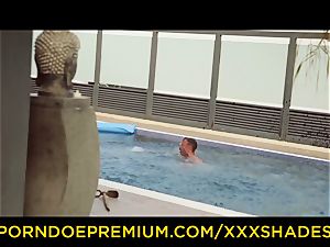 hardcore SHADES - Latina with immense donk in gonzo pool orgy